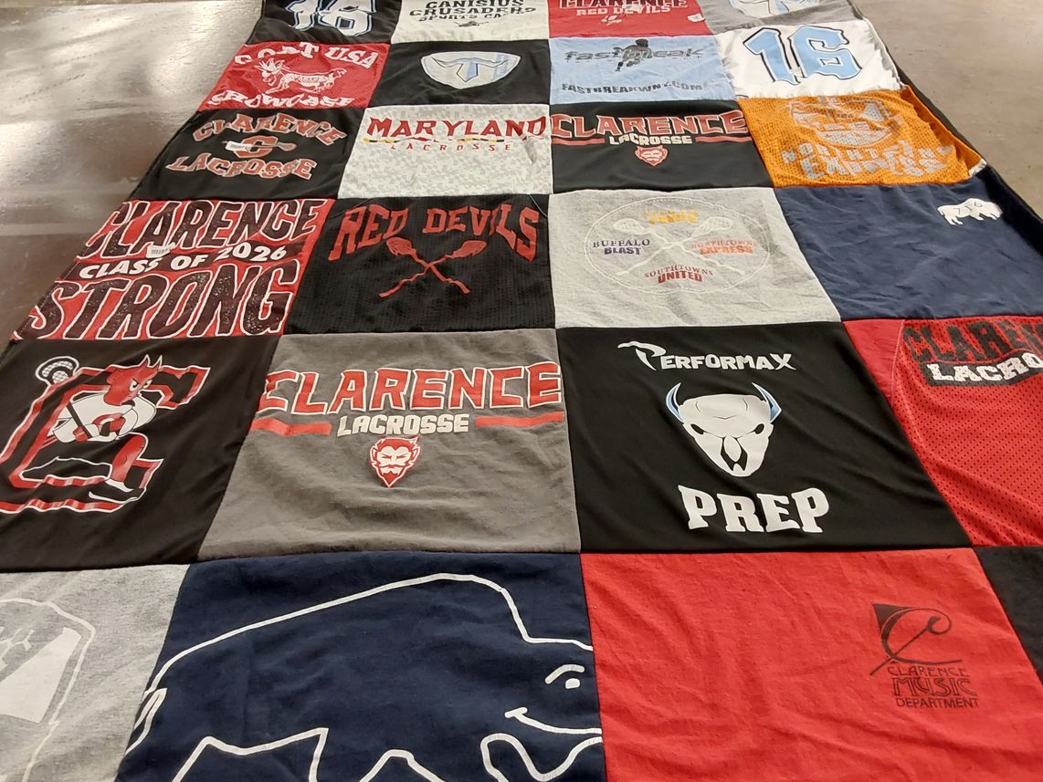 T-shirt quilt featuring clarence lacrosse by Joy from NY