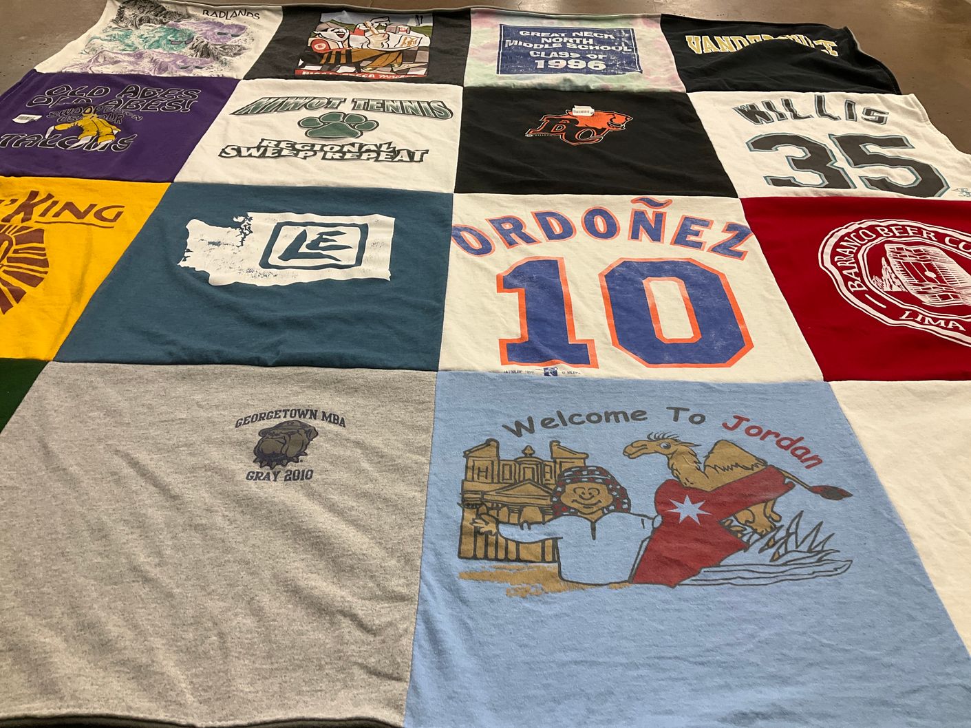T-shirt quilt from georgetown university by Lauren from CO