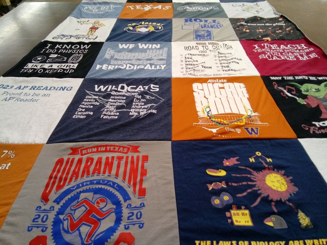 T-shirt quilt featuring wildcats by Casey from TX