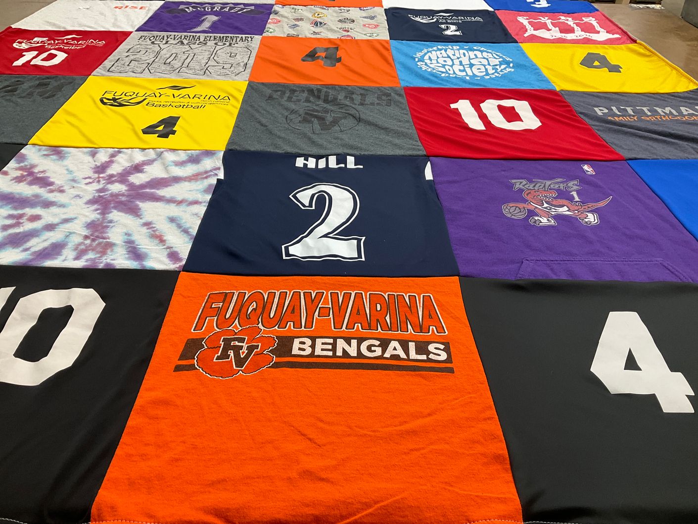 T-shirt quilt featuring fuquay-varina bengals by Melissa from NC