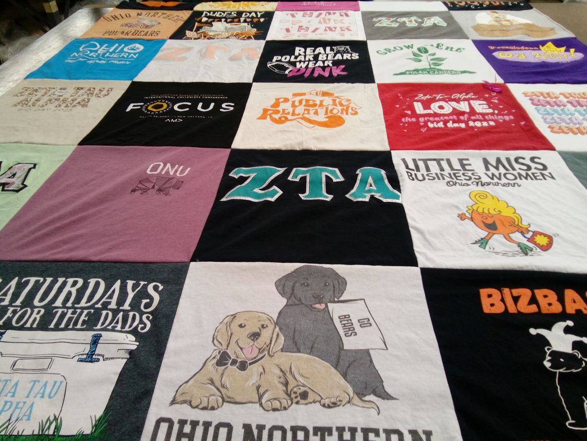 T-shirt quilt from ohio northern university by Emma from NC