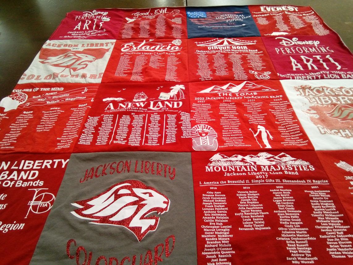 T-shirt quilt from jackson liberty high school by Lindsay from NJ
