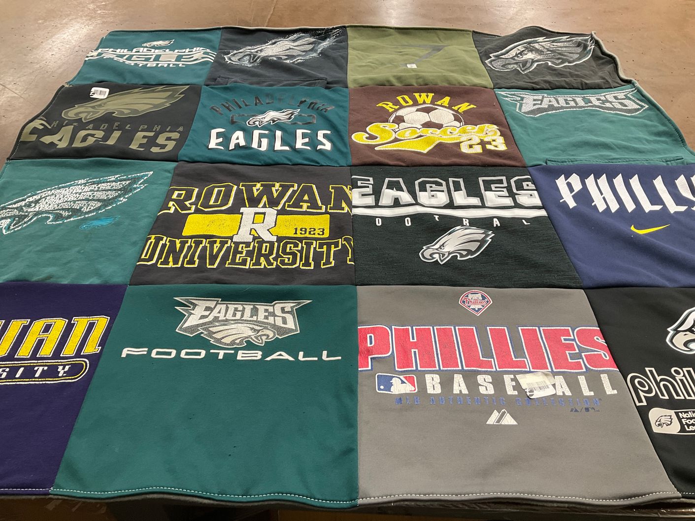 T-shirt quilt featuring philadelphia eagles, philadelphia phillies by Danielle from NJ