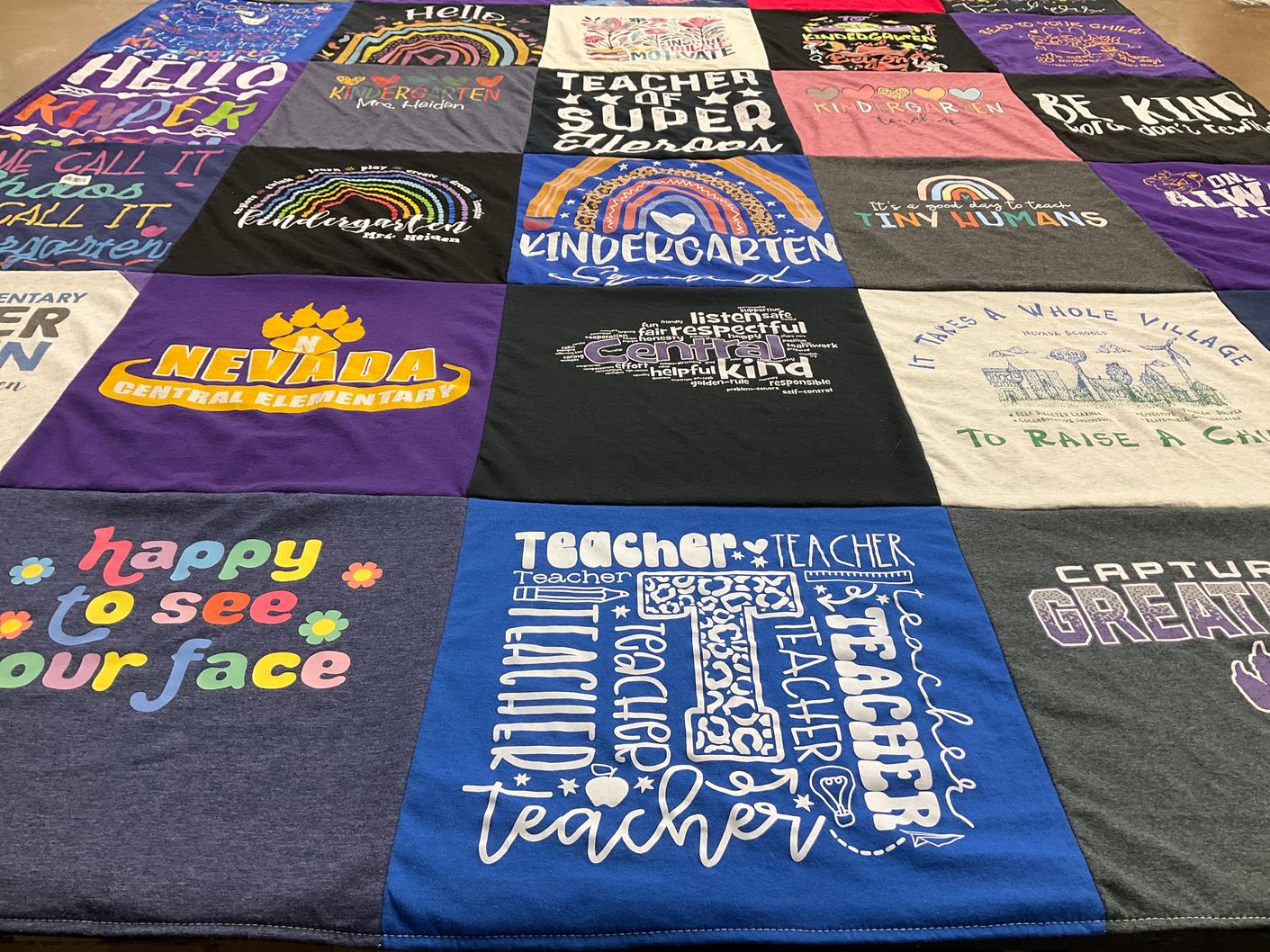 T-shirt quilt from nevada central elementary by Terrie from IA