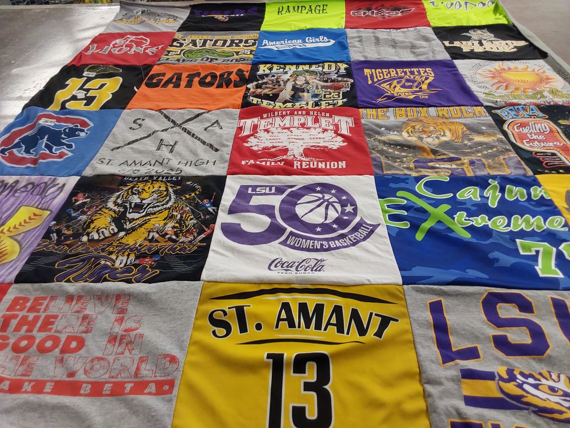 T-shirt quilt featuring lsu women's basketball, st. amant high school gators by Holly from LA