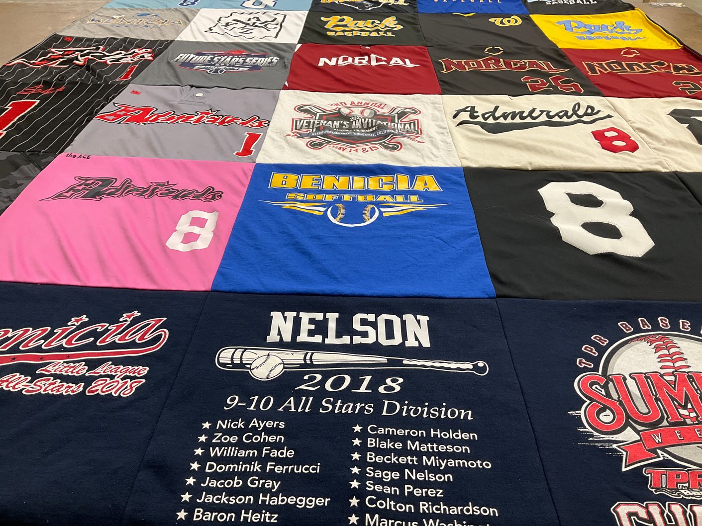 T-shirt quilt featuring norcal, admirals by Maya from CA