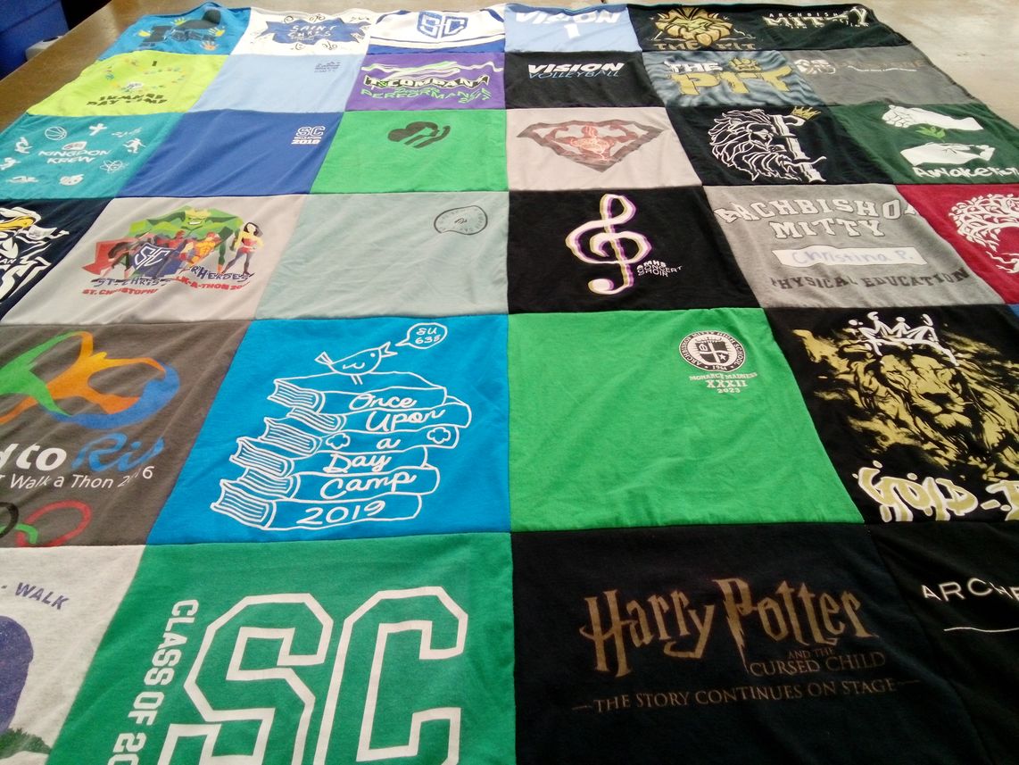 T-shirt quilt from archbishop mitty high school by Sally from CA