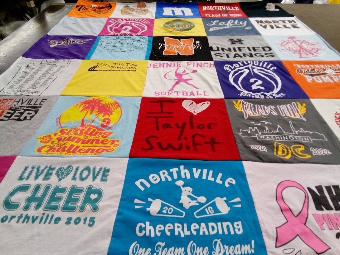 T-shirt quilt featuring unified stangs basketball by Stacy from MI