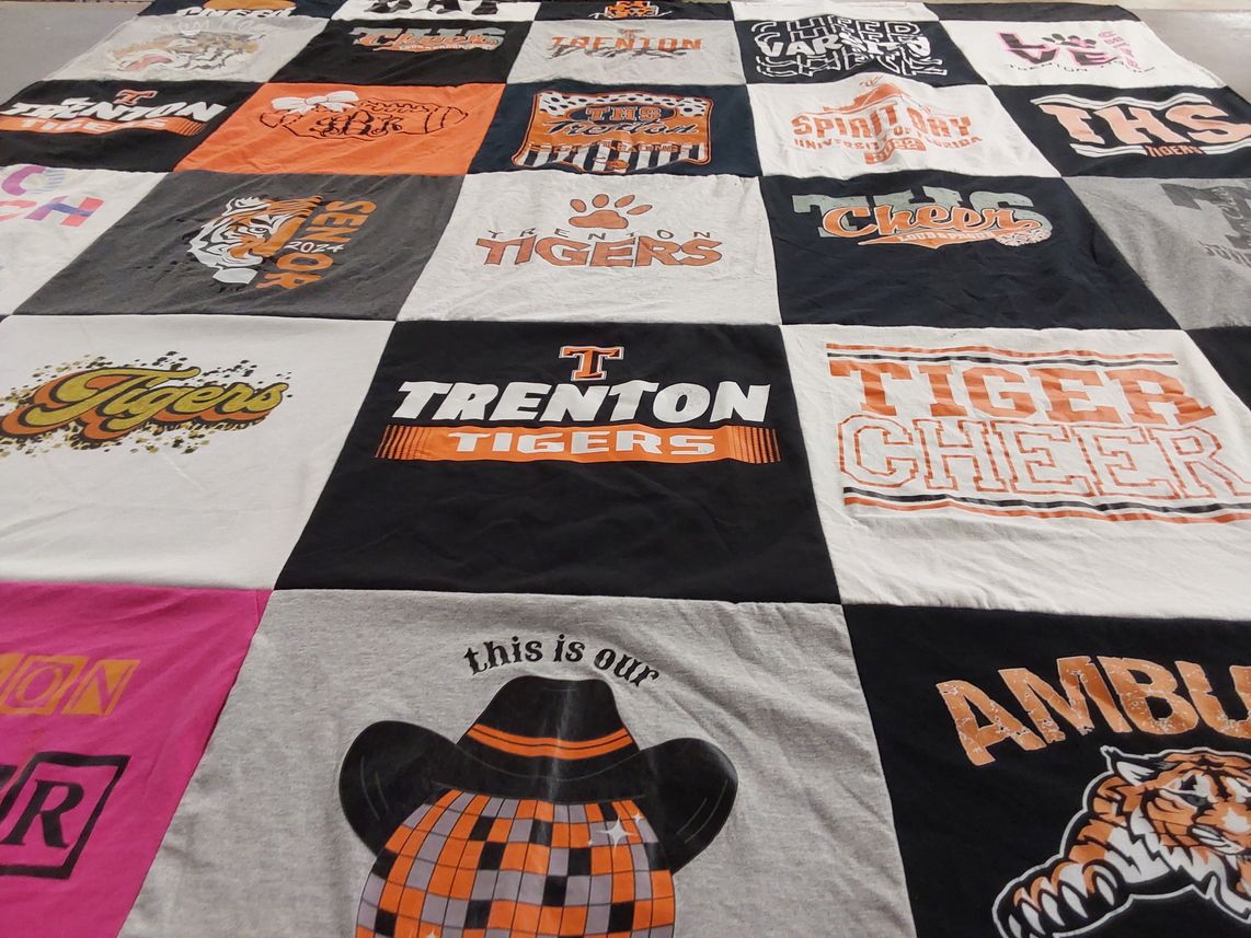 T-shirt quilt featuring trenton tigers by Jeryl from FL