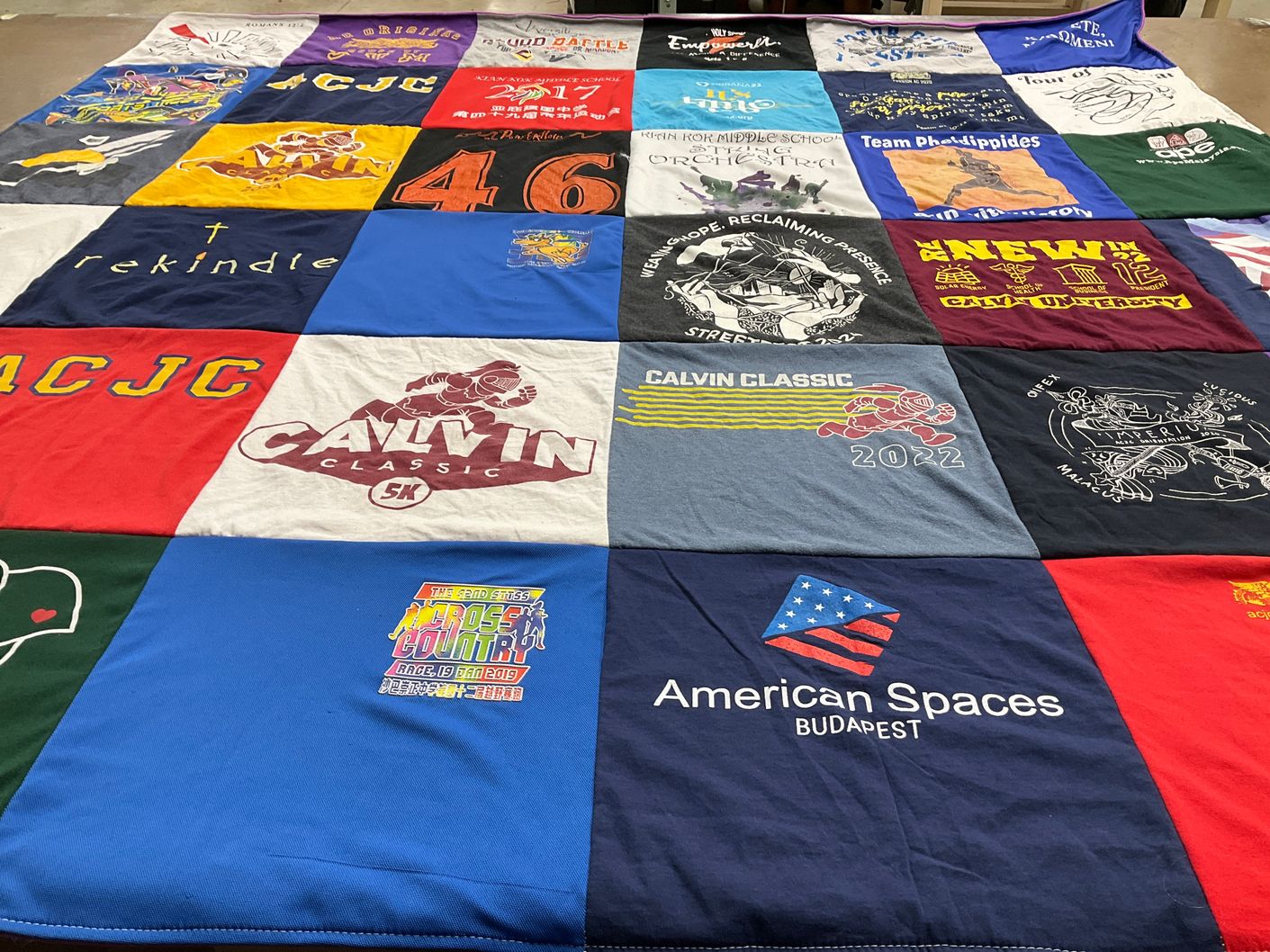 T-shirt quilt from calvin university by Beng Cher from MI