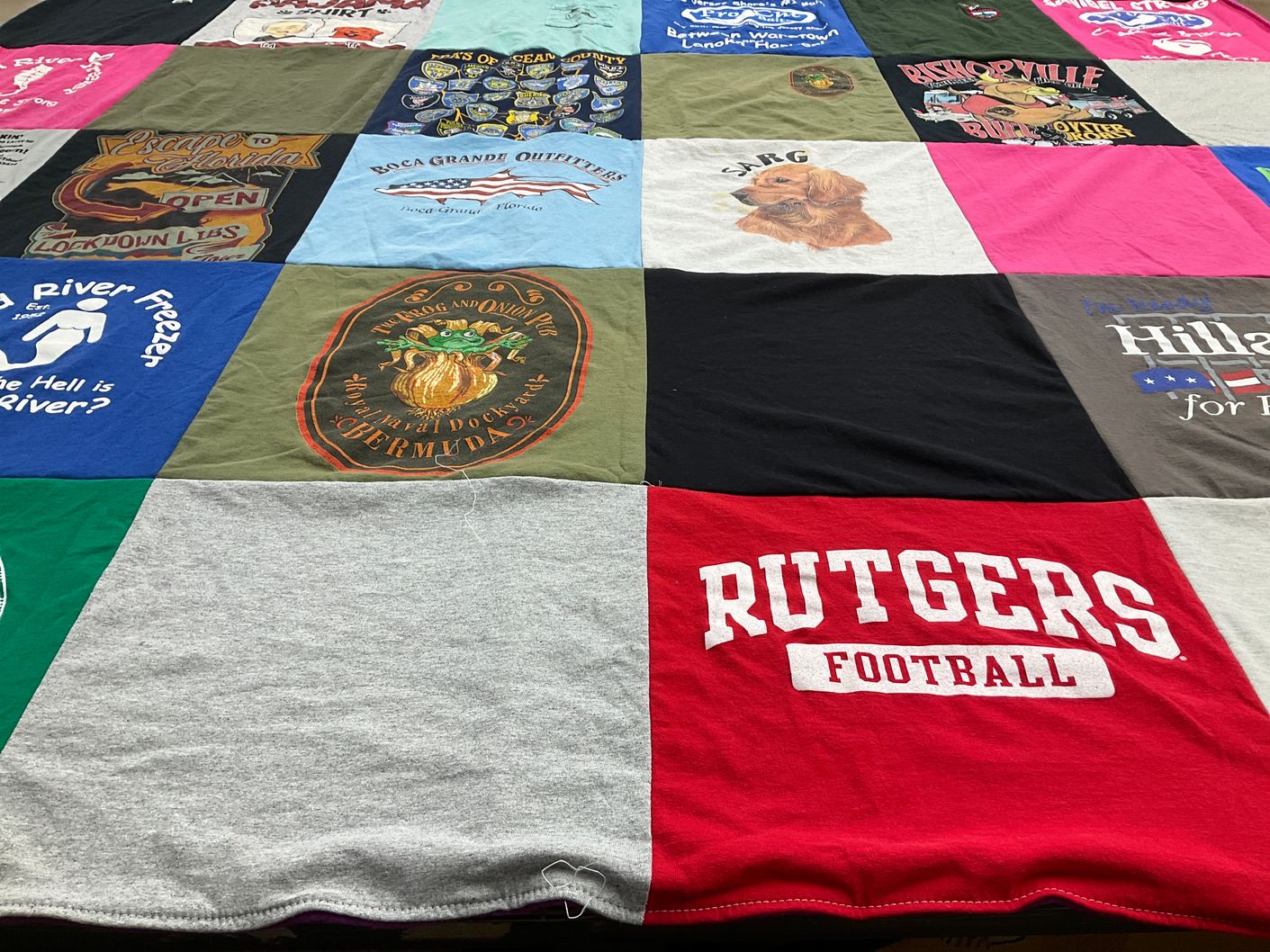 T-shirt quilt featuring rutgers university football by Susan from NJ