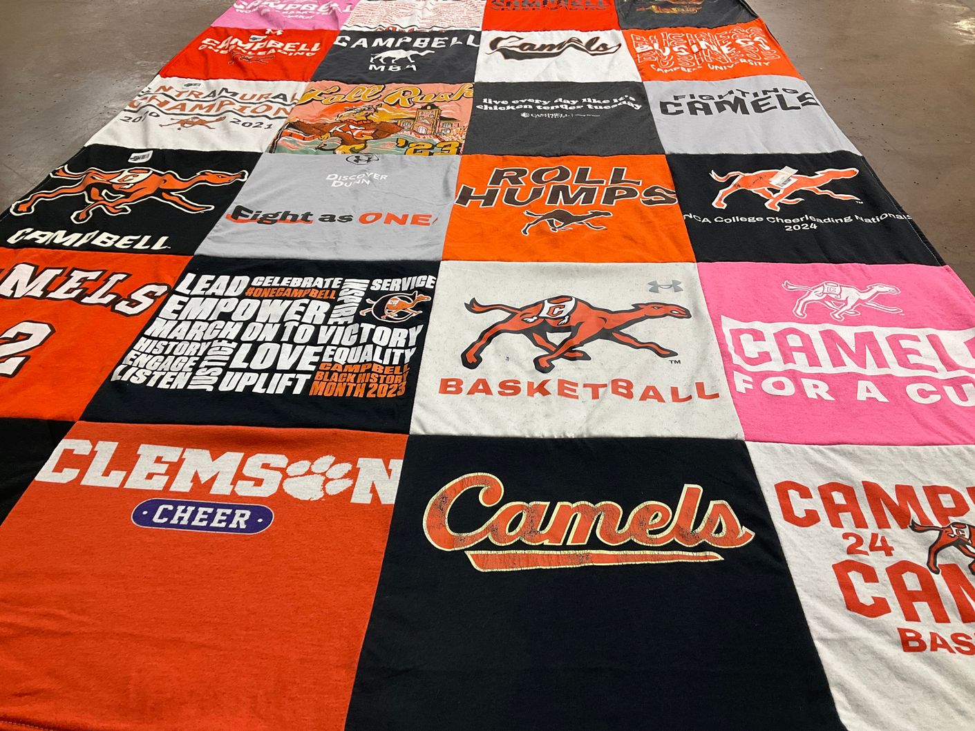 T-shirt quilt featuring campbell camels by Angela from NC