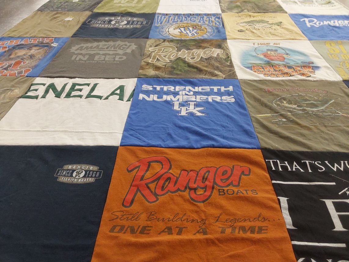 T-shirt quilt from university of kentucky by Kim from KY