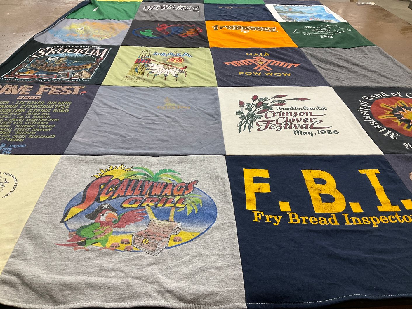 T-shirt quilt with festivals, food themes by Ashleigh from AL