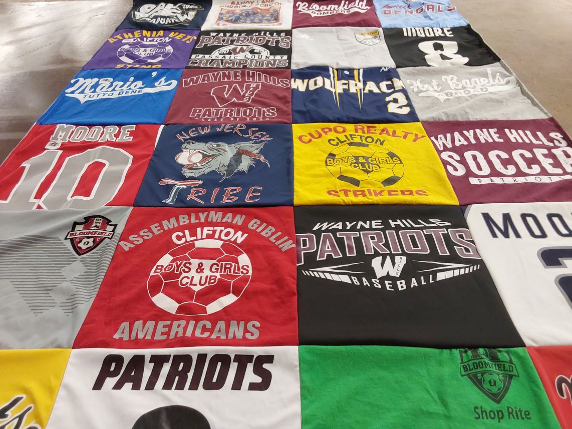 T-shirt quilt featuring wayne hills patriots by Tina from NJ