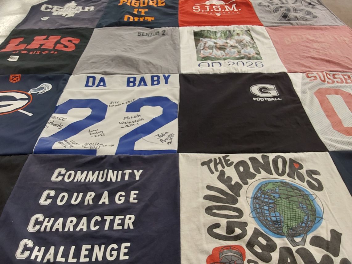 T-shirt quilt featuring sjsm football, governors football by Melissa from NY