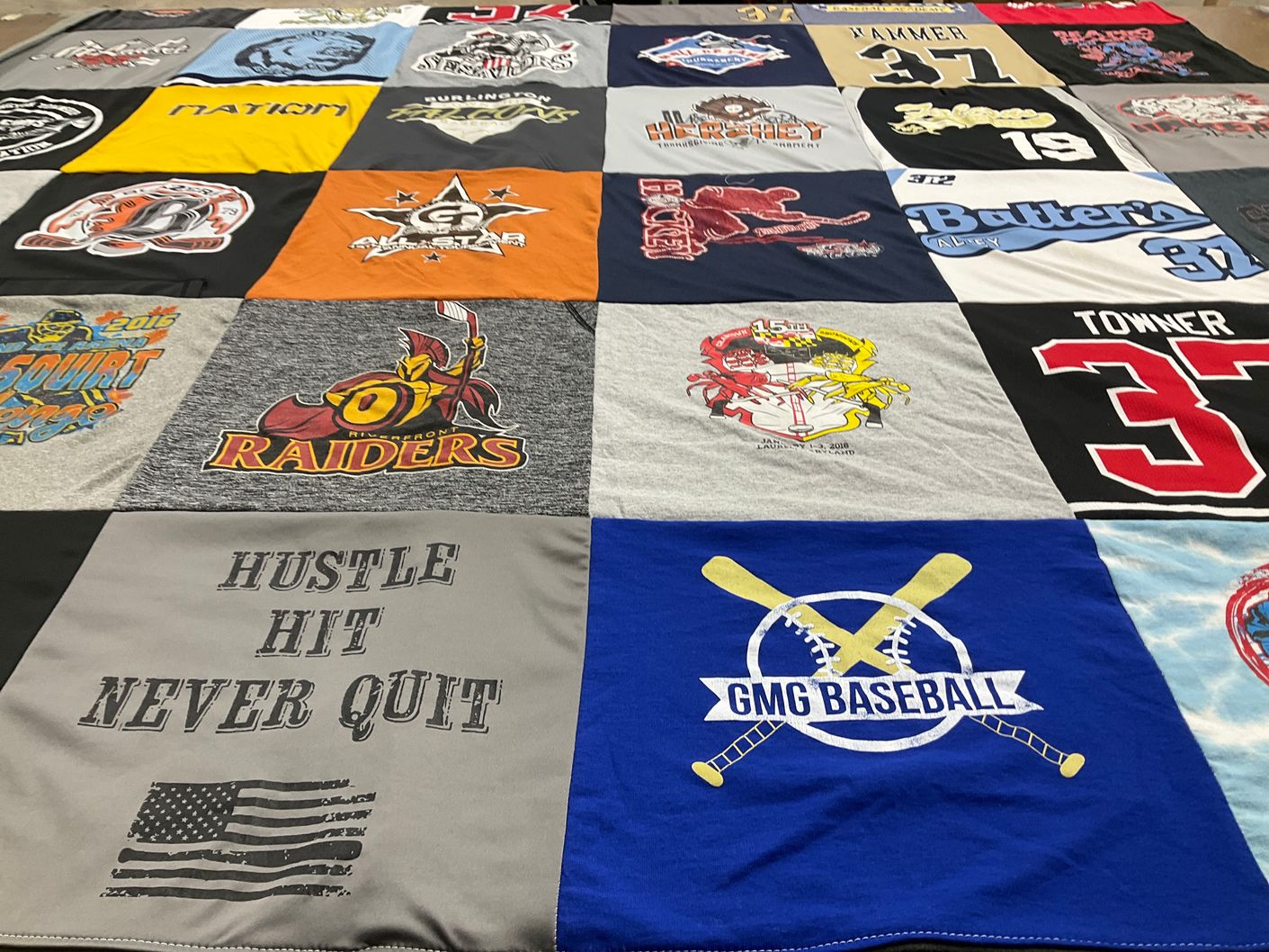 T-shirt quilt featuring raiders by Michelle from NJ