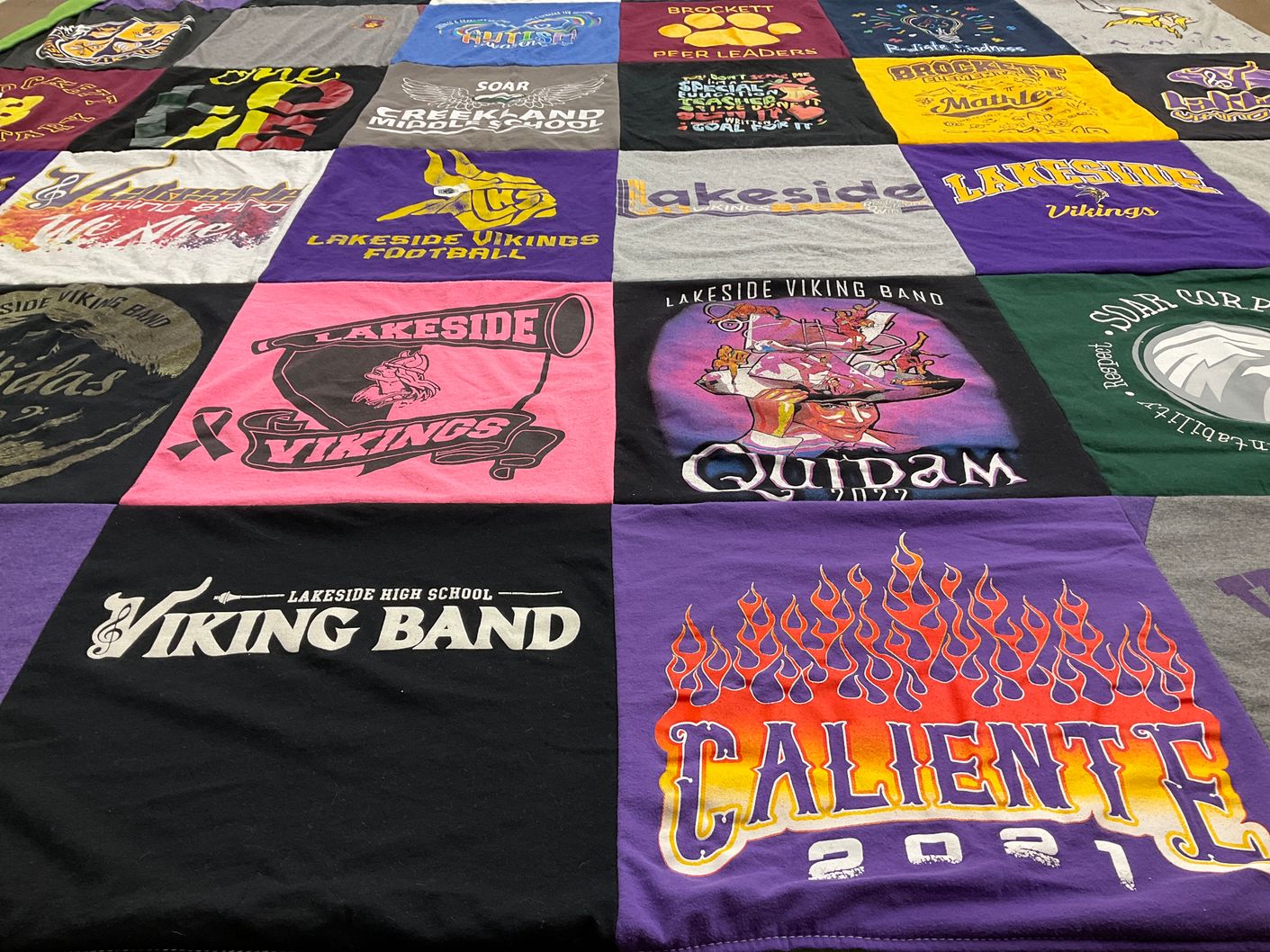 T-shirt quilt featuring lakeside vikings by Cameron from GA
