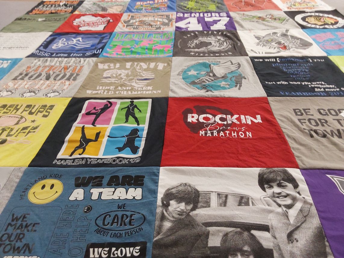 T-shirt quilt from harlem high school by Allison from WI
