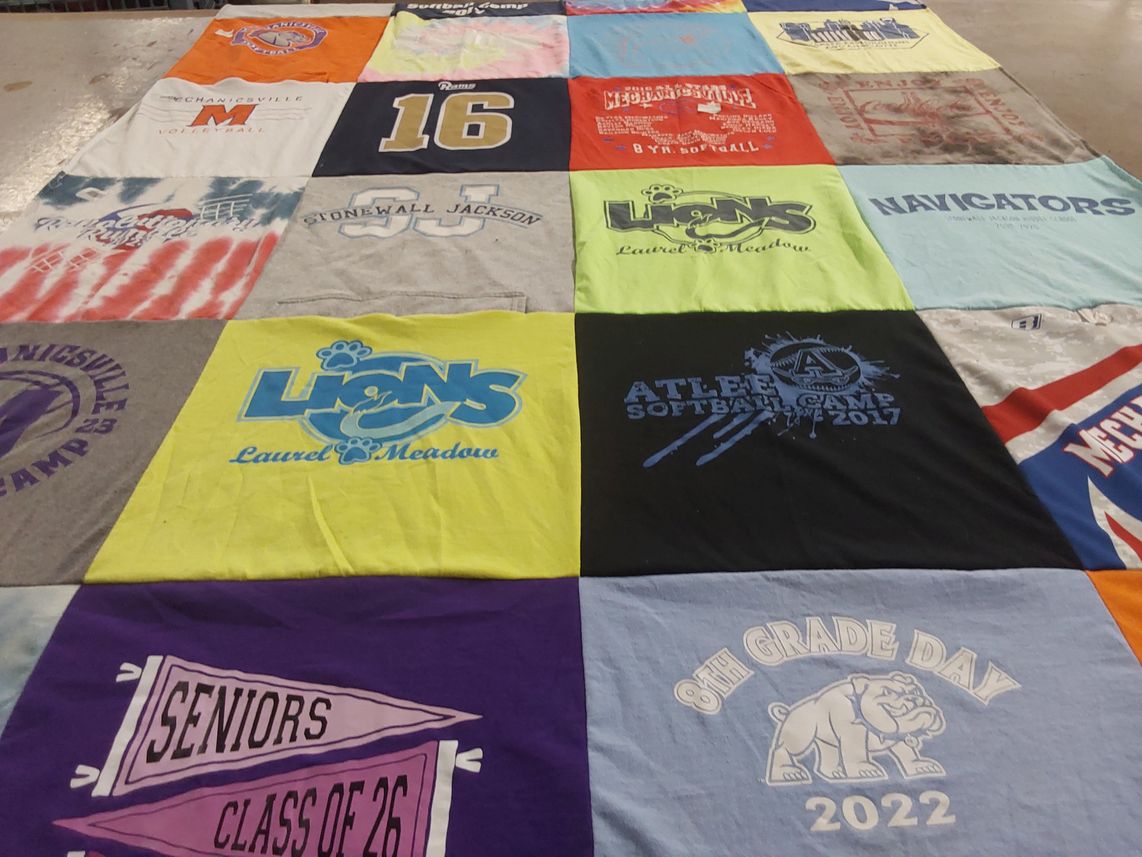 T-shirt quilt featuring atlee high school softball team by Celeste from VA