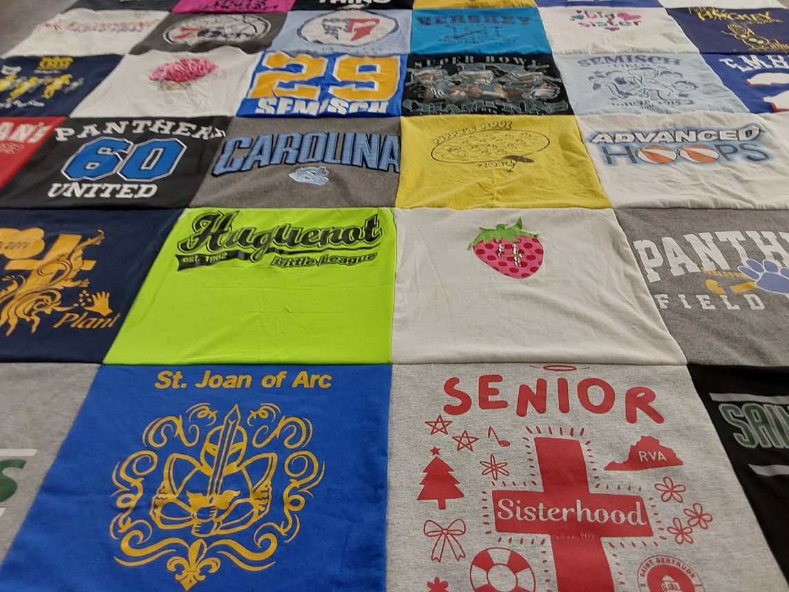 T-shirt quilt featuring panther field by Kate from VA