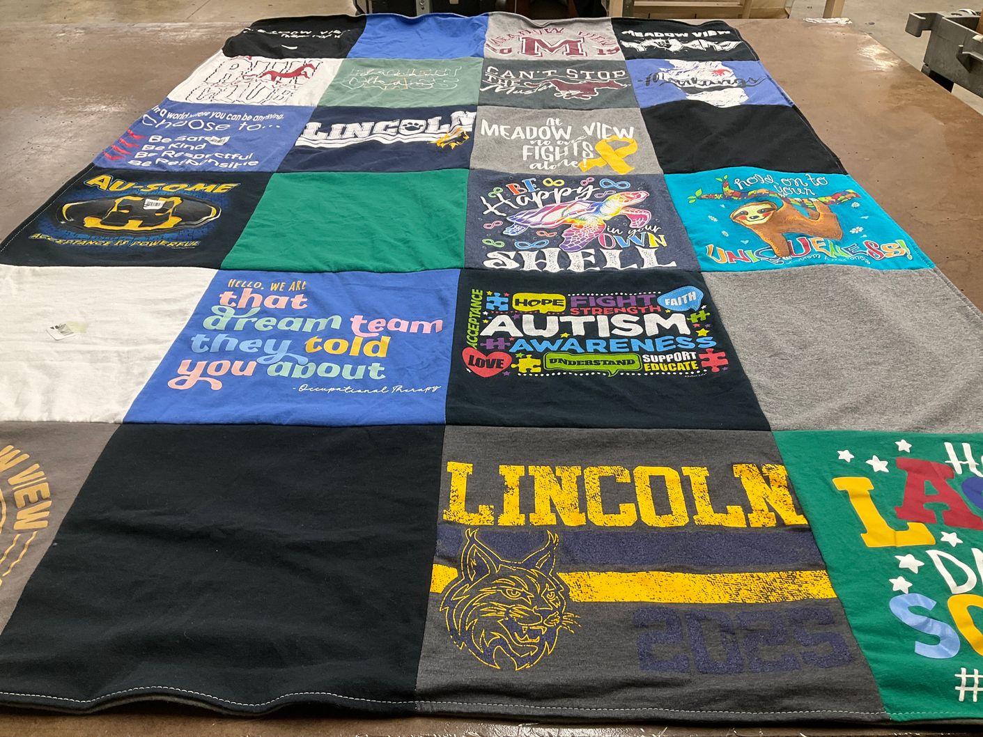 T-shirt quilt from lincoln high school by megan from IL