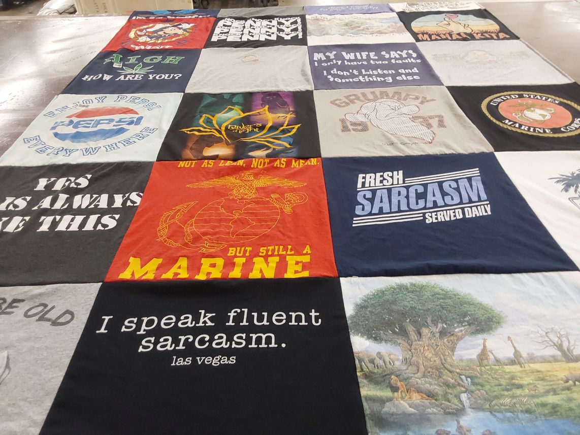 T-shirt quilt featuring united states marine corps by Jo from FL