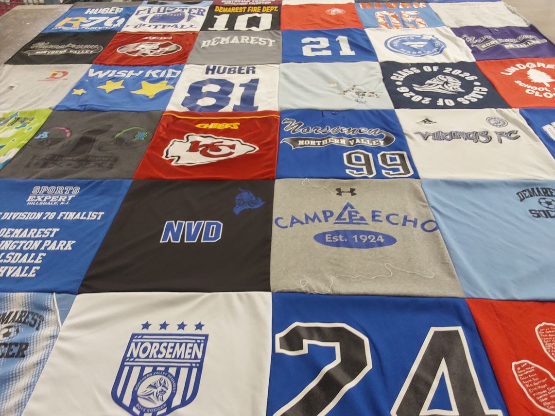 T-shirt quilt featuring northern valley high school soccer, demarest high school soccer by Nisha from NJ