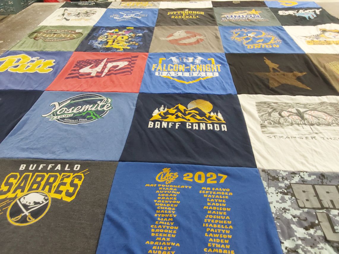T-shirt quilt featuring buffalo sabres by Cathy from PA