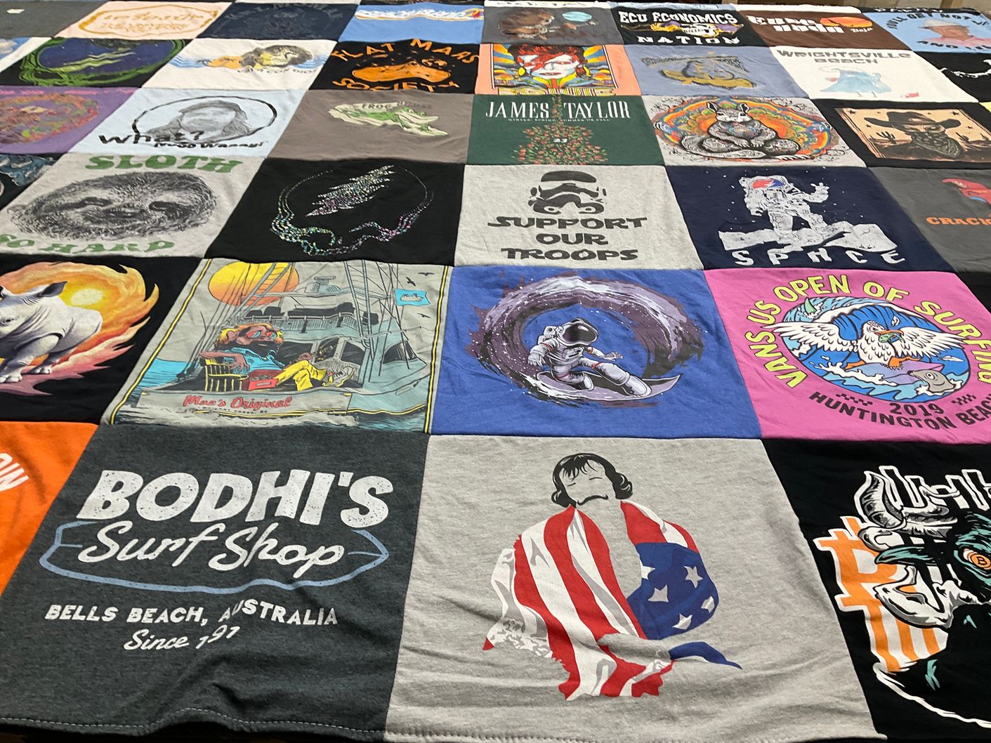 T-shirt quilt from east carolina university by phil from CA