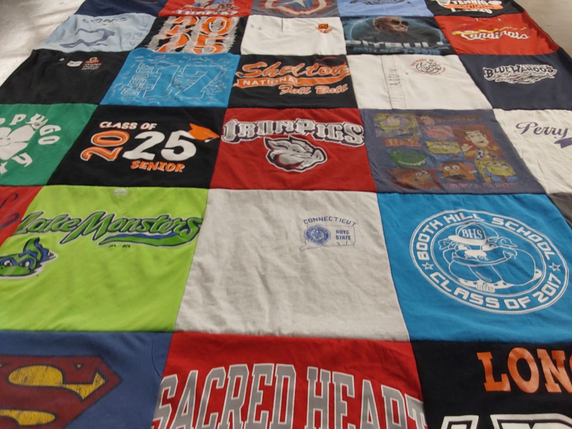 T-shirt quilt featuring lake monsters, sheldon nationals by Veronica from CT