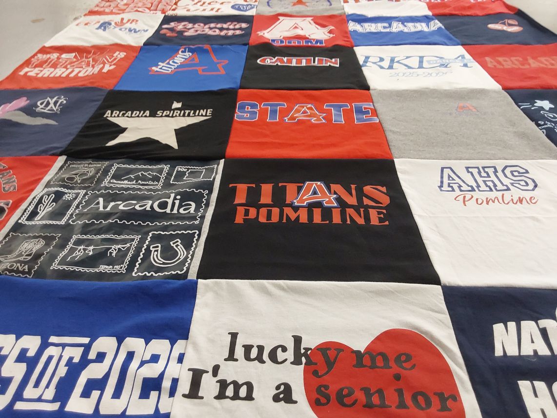 T-shirt quilt featuring arcadia titans by Melissa from AZ