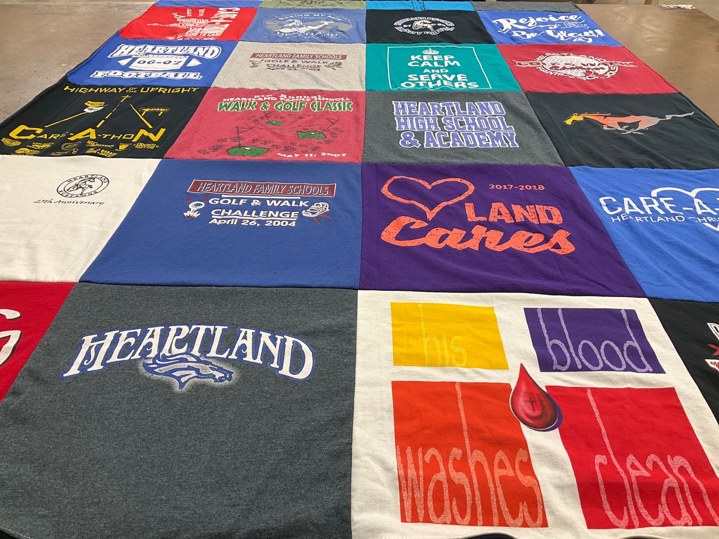 T-shirt quilt featuring heartland high school and academy by Ashley from TX
