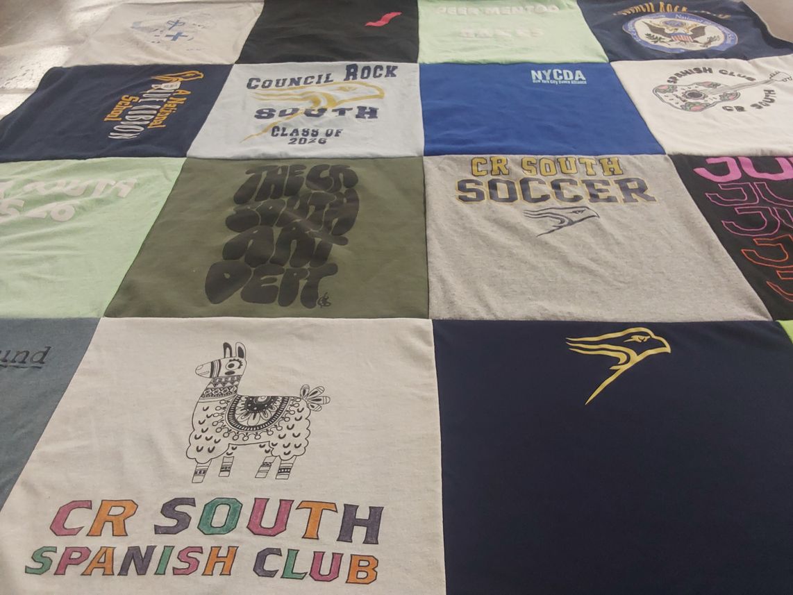T-shirt quilt featuring council rock south high school soccer by Linda from PA