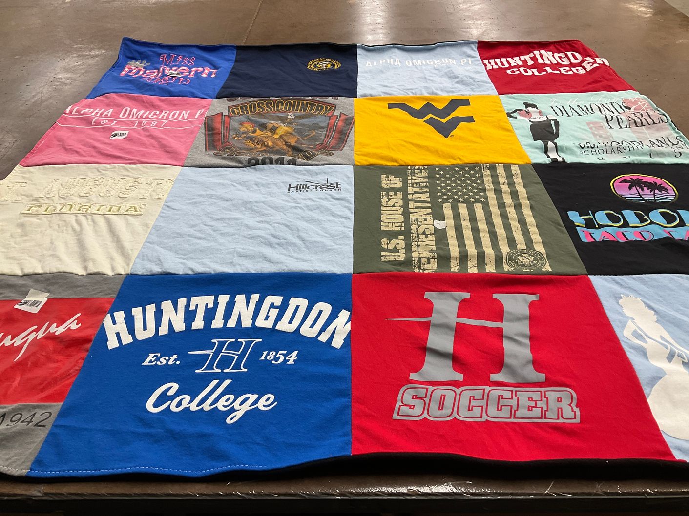 T-shirt quilt featuring huntingdon college soccer by Virginia from AL