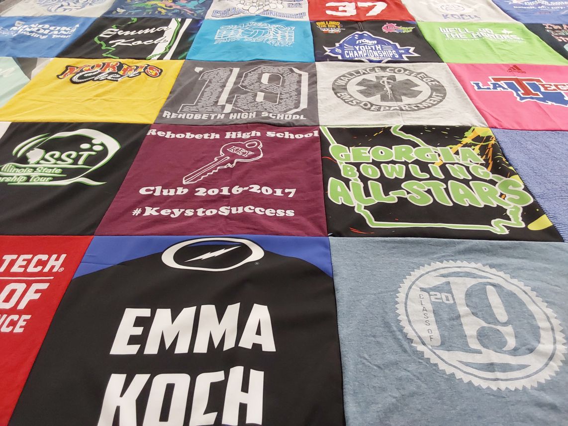 T-shirt quilt featuring georgia bowling all-stars by cynthia from AL