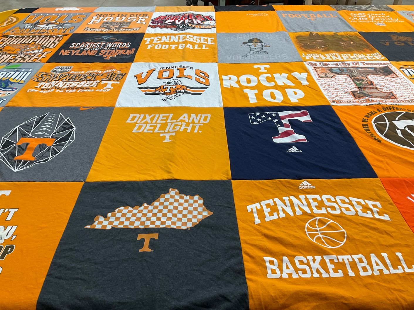 T-shirt quilt featuring tennessee volunteers basketball, tennessee volunteers football by Carol from GA