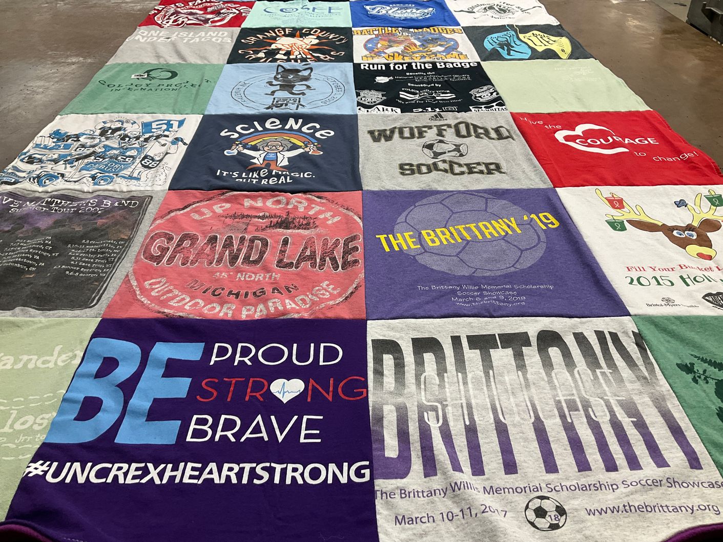 T-shirt quilt from wofford college by Sarah from NC