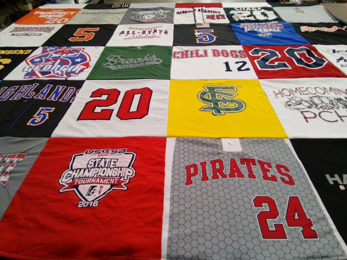 T-shirt quilt featuring pirates, highlands by Laurie from AL