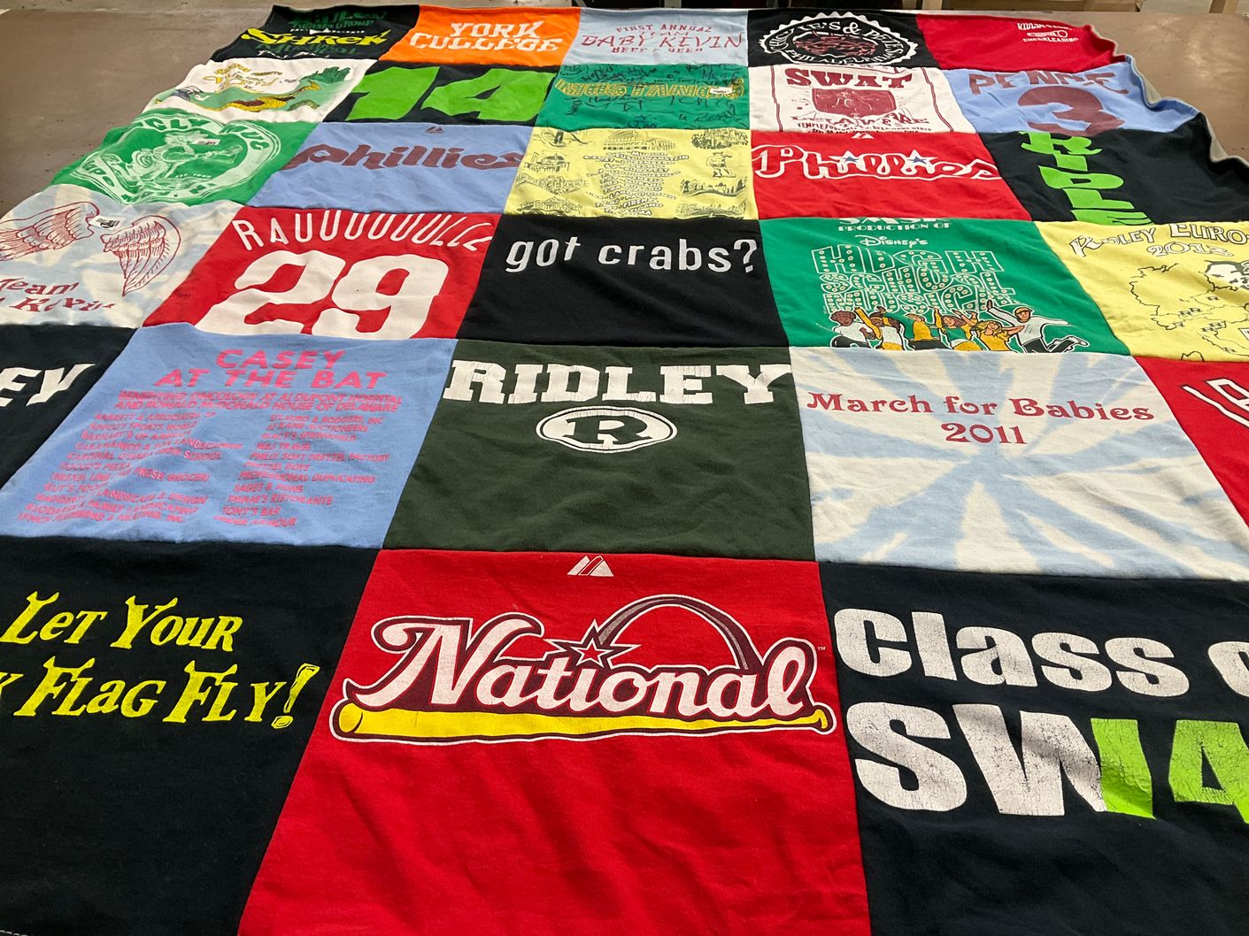 T-shirt quilt from ridley high school by Regina from PA