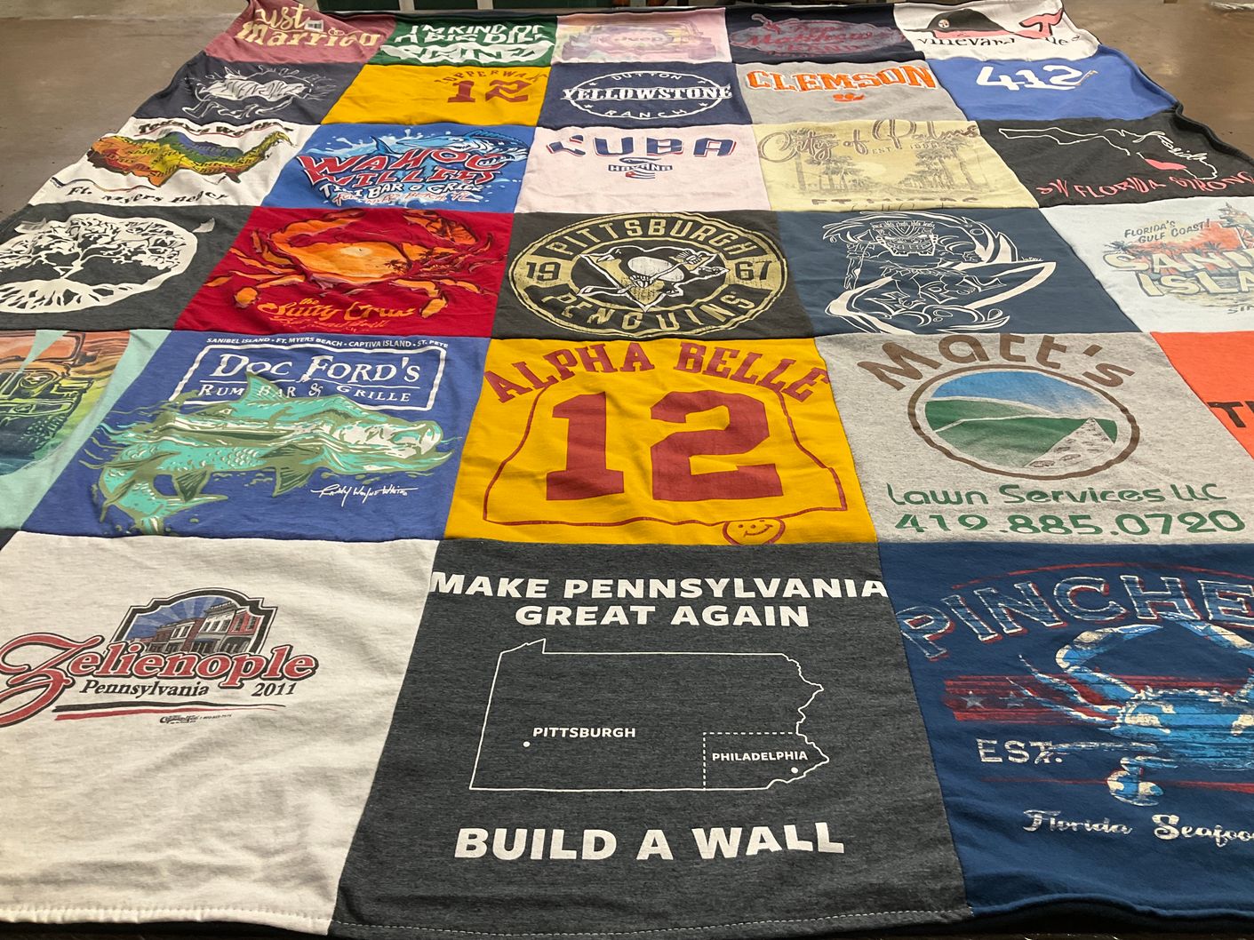 T-shirt quilt featuring pittsburgh penguins by Thomas from PA