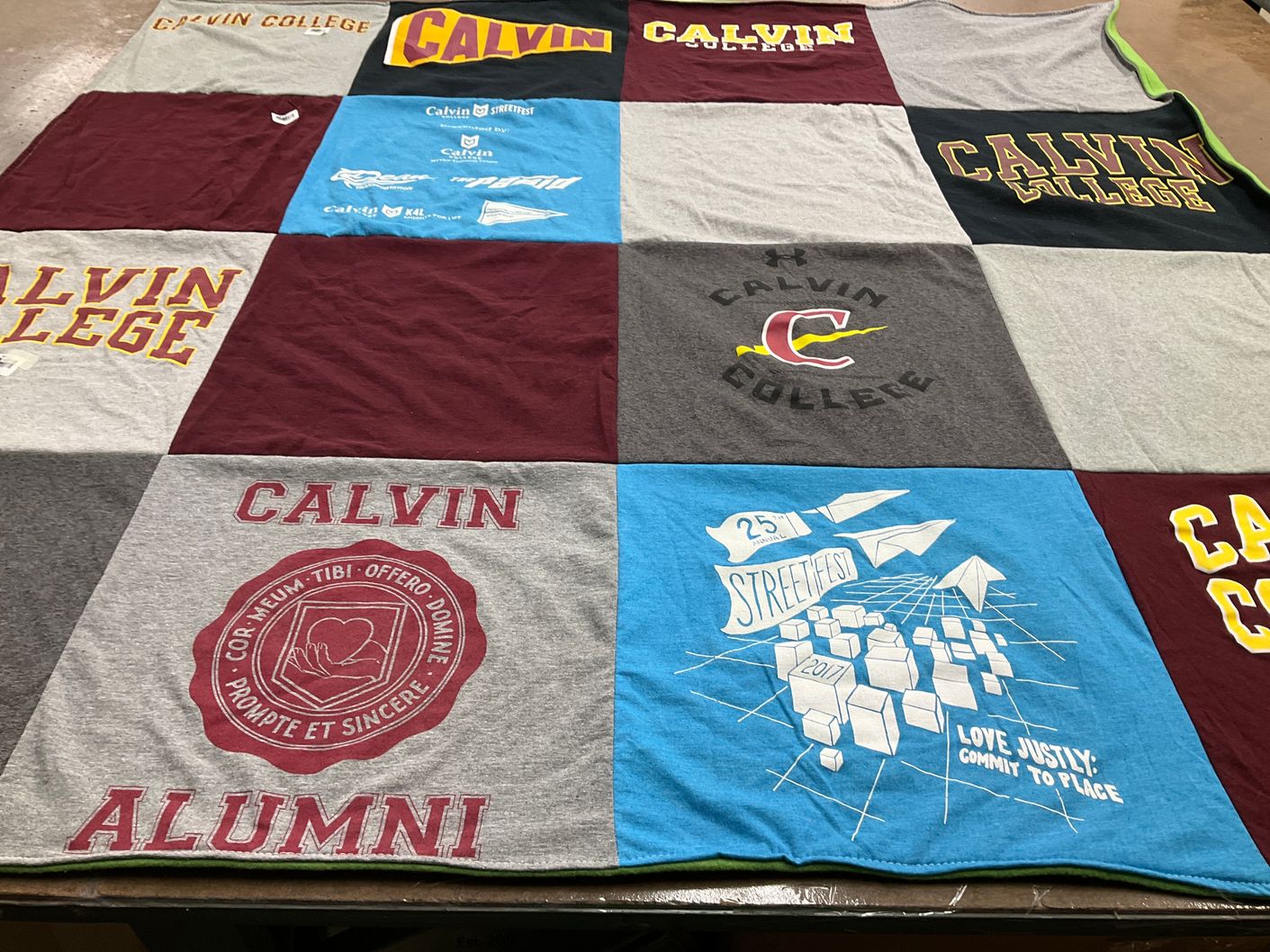T-shirt quilt from calvin college by Carolyn from MI