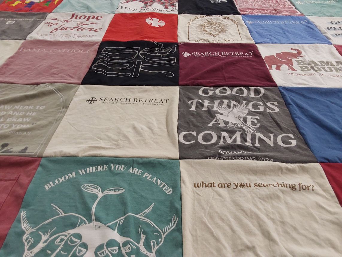 T-shirt quilt from the university of kansas, baker university by Elle from TN