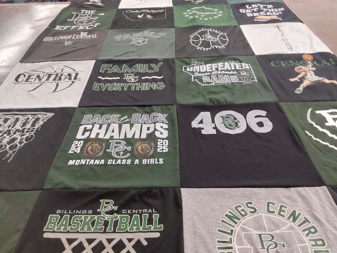 T-shirt quilt featuring billings central high school girls basketball by Austin from MT
