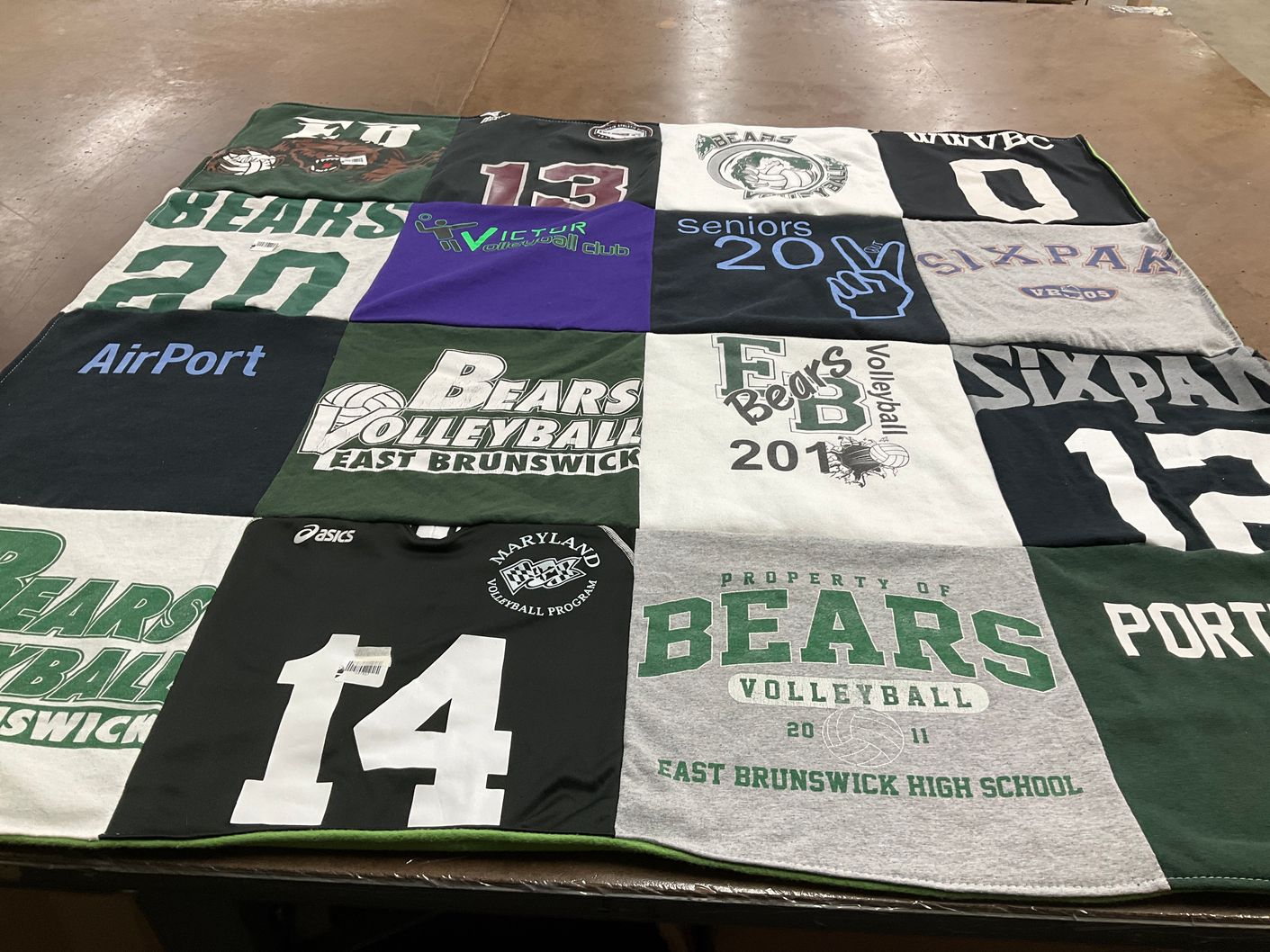 T-shirt quilt featuring bears volleyball by Suzanne from NJ