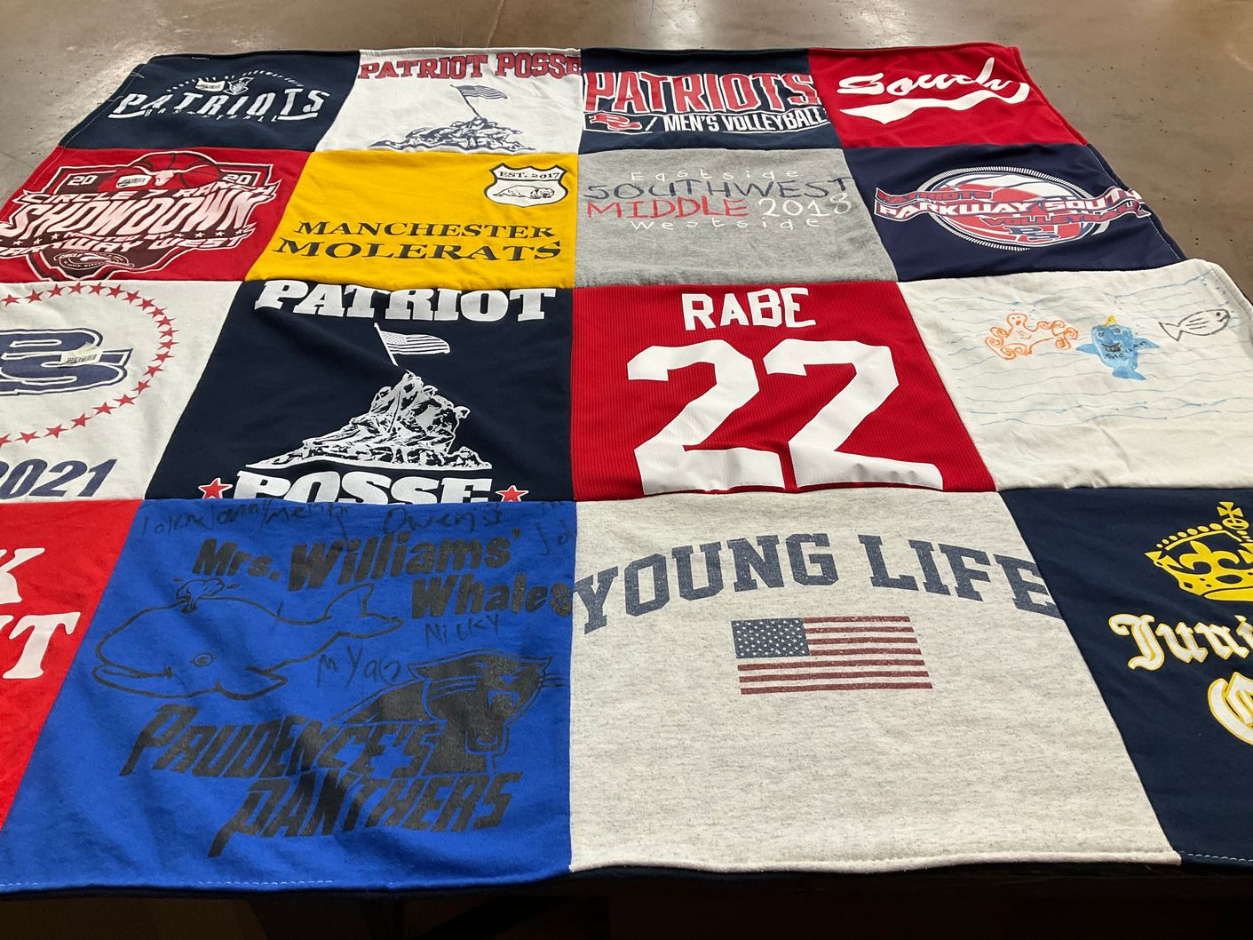 T-shirt quilt featuring manchester molerats, paulette's panthers by Dawn from MO