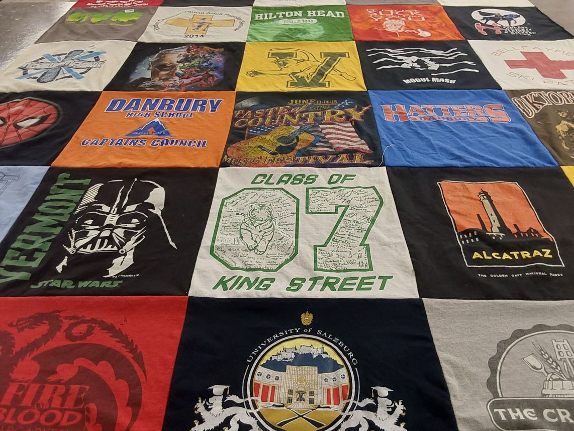 T-shirt quilt from danbury high school, university of salzburg by Marty from NY