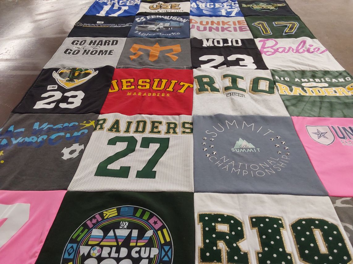 T-shirt quilt featuring raiders by Christy from CA