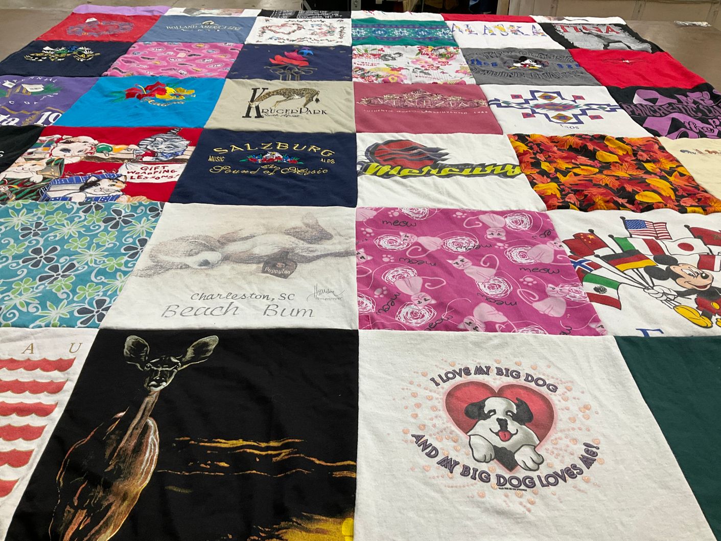 T-shirt quilt with travel, animals themes by Sereta from SC