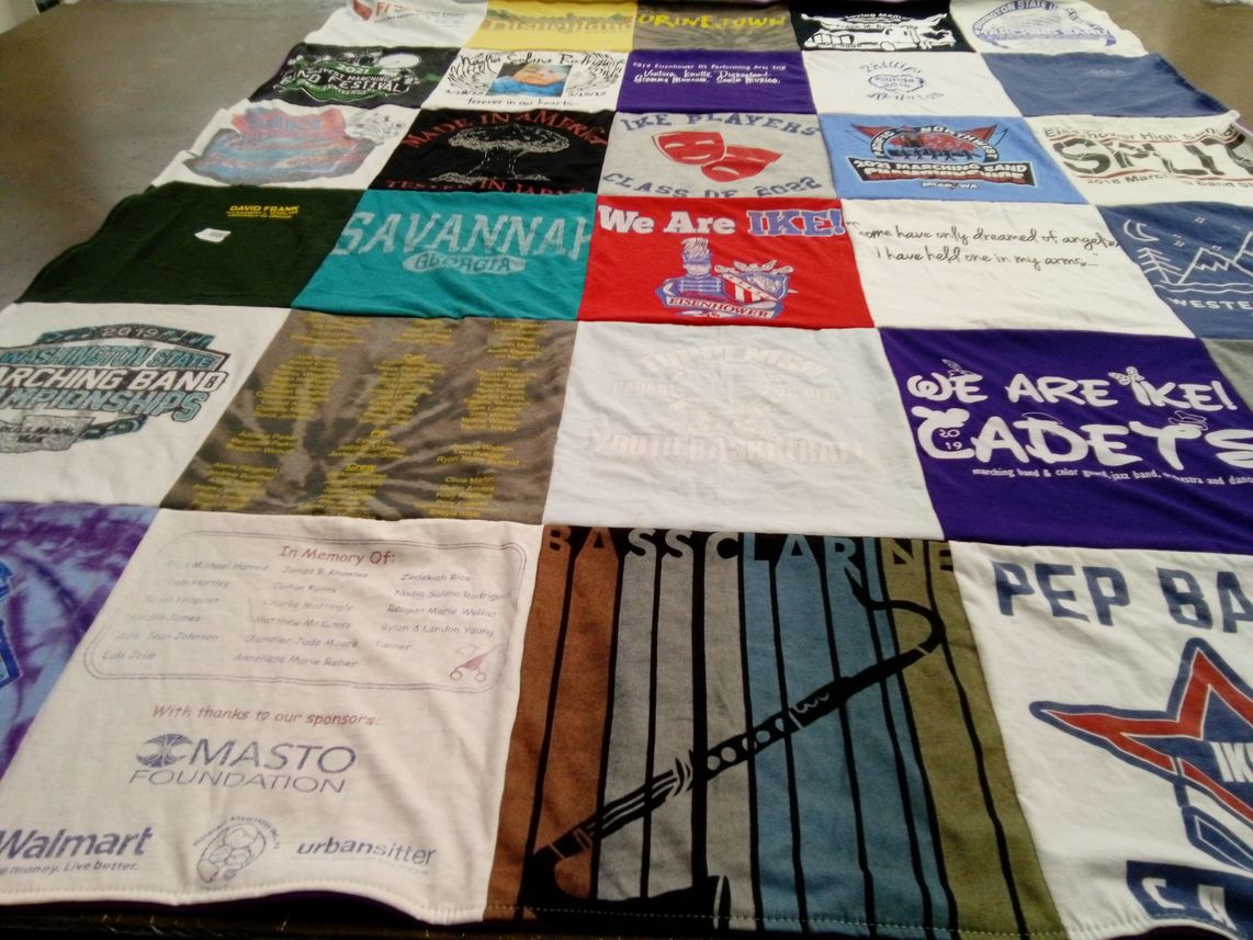T-shirt quilt from ike high school by Jerry from WA